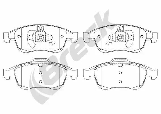 BRECK Комплект тормозных колодок