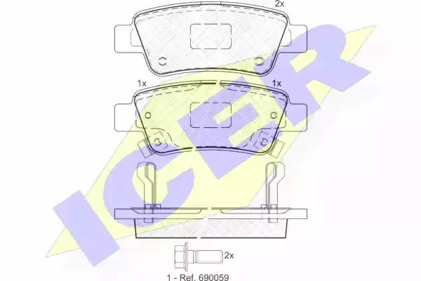 ICER Комплект тормозных колодок