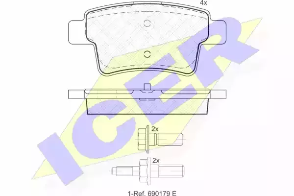 ICER Комплект тормозных колодок