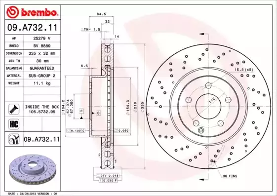 BREMBO Тормозной диск