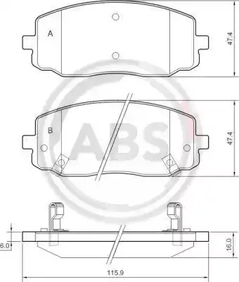 A.B.S. Комплект тормозных колодок