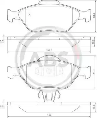 A.B.S. Комплект тормозных колодок