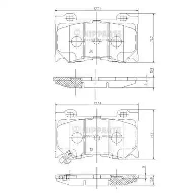 NIPPARTS Комплект тормозных колодок