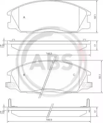 A.B.S. Комплект тормозных колодок