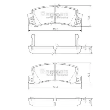 NIPPARTS Комплект тормозных колодок