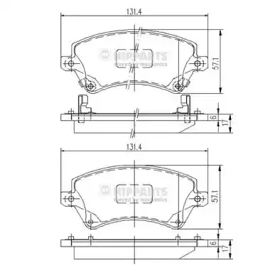 NIPPARTS Комплект тормозных колодок