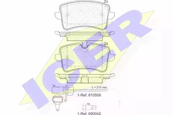 ICER Комплект тормозных колодок