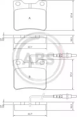 A.B.S. Комплект тормозных колодок