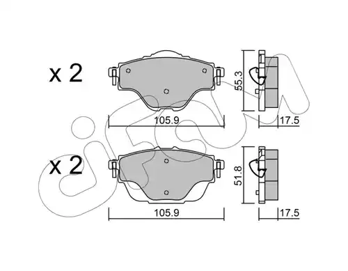 CIFAM Комплект тормозных колодок