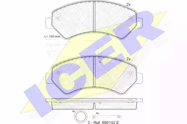 ICER Комплект тормозных колодок