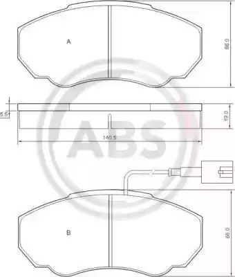 A.B.S. Комплект тормозных колодок