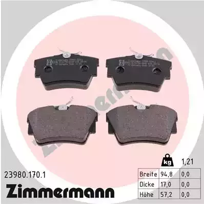 ZIMMERMANN Комплект тормозных колодок