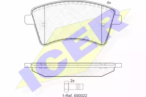 ICER Комплект тормозных колодок