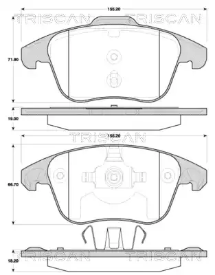 TRISCAN Комплект тормозных колодок