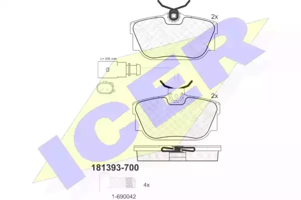 ICER Комплект тормозных колодок