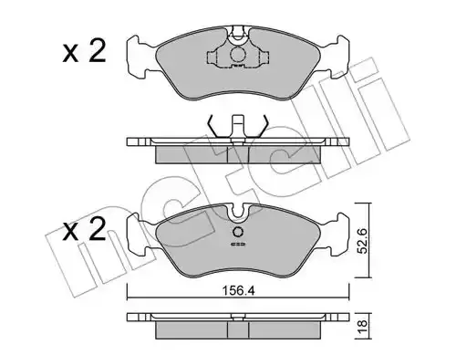 METELLI Комплект тормозных колодок
