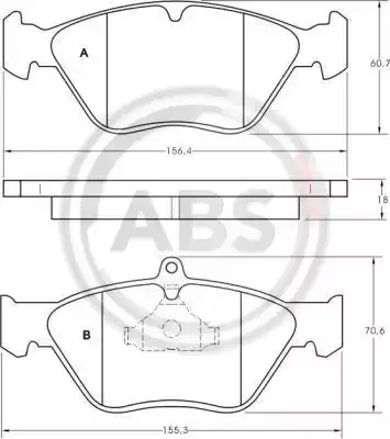 A.B.S. Комплект тормозных колодок