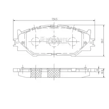 NIPPARTS Комплект тормозных колодок