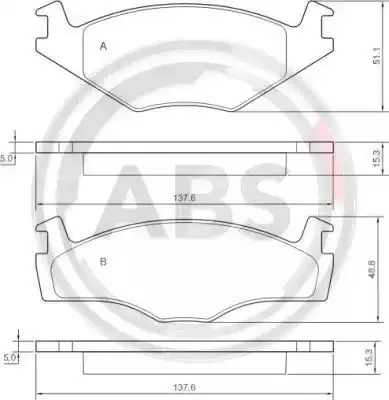A.B.S. Комплект тормозных колодок