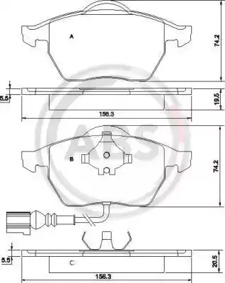 A.B.S. Комплект тормозных колодок
