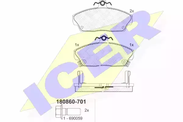 ICER Комплект тормозных колодок