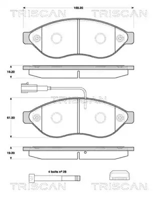TRISCAN Комплект тормозных колодок