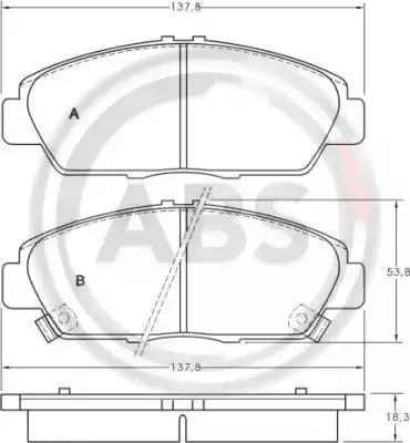 A.B.S. Комплект тормозных колодок