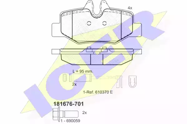 ICER Комплект тормозных колодок