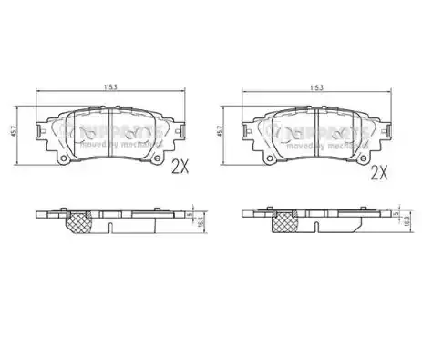 NIPPARTS Комплект тормозных колодок