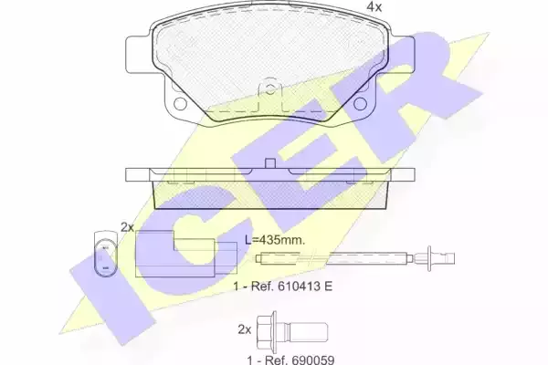 ICER Комплект тормозных колодок
