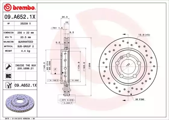 BREMBO Тормозной диск