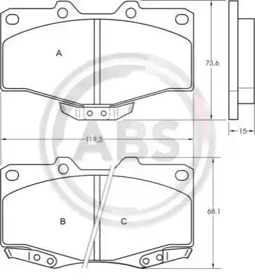 A.B.S. Комплект тормозных колодок