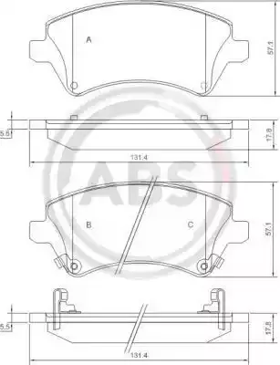 A.B.S. Комплект тормозных колодок