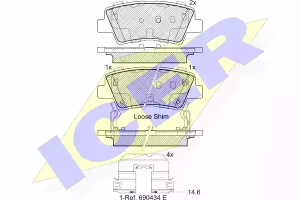 ICER Комплект тормозных колодок