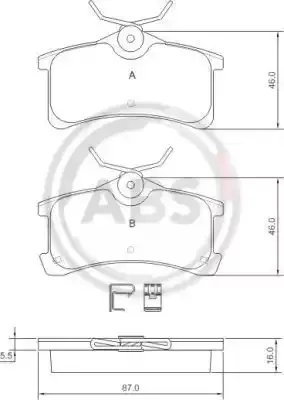 A.B.S. Комплект тормозных колодок