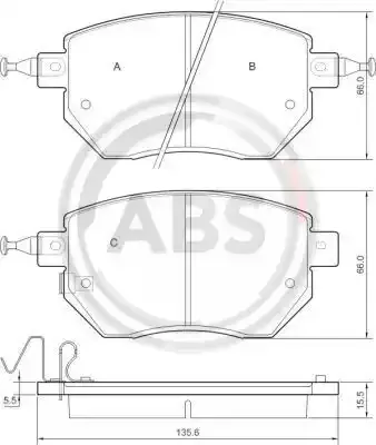 A.B.S. Комплект тормозных колодок