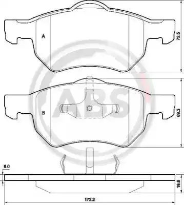 A.B.S. Комплект тормозных колодок