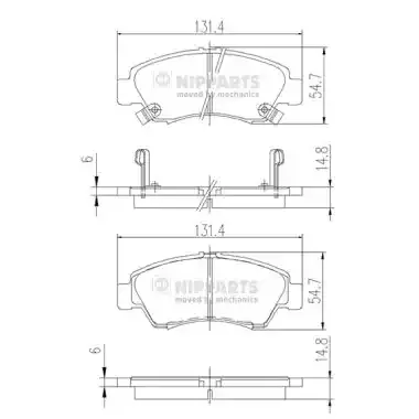 NIPPARTS Комплект тормозных колодок