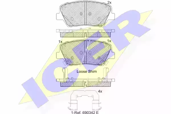 ICER Комплект тормозных колодок