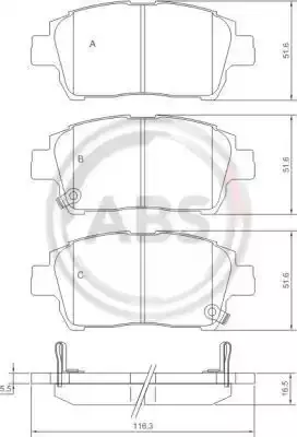 A.B.S. Комплект тормозных колодок