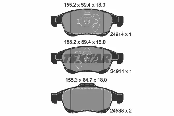 TEXTAR Комплект тормозных колодок