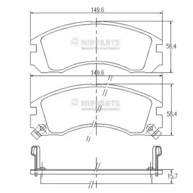 NIPPARTS Комплект тормозных колодок