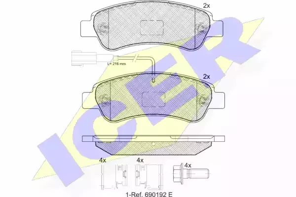 ICER Комплект тормозных колодок
