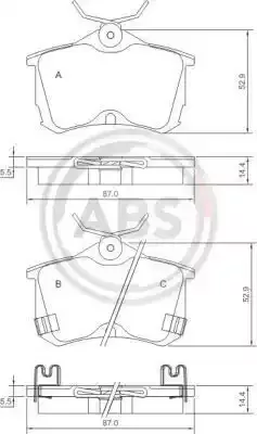 A.B.S. Комплект тормозных колодок
