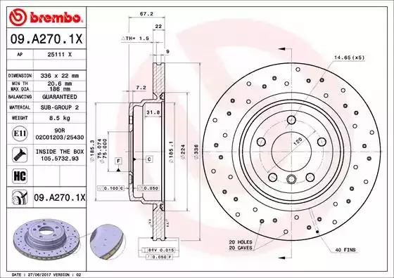 BREMBO Тормозной диск