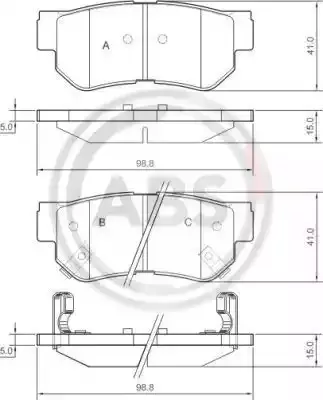 A.B.S. Комплект тормозных колодок