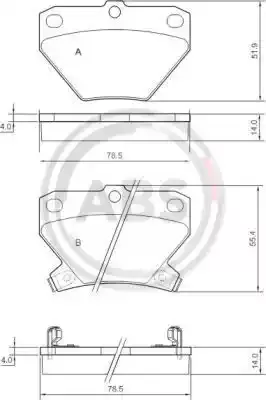 A.B.S. Комплект тормозных колодок