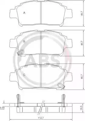 A.B.S. Комплект тормозных колодок